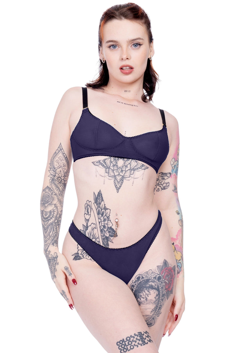 MIDNIGHT mesh high leg thong | ColieCo