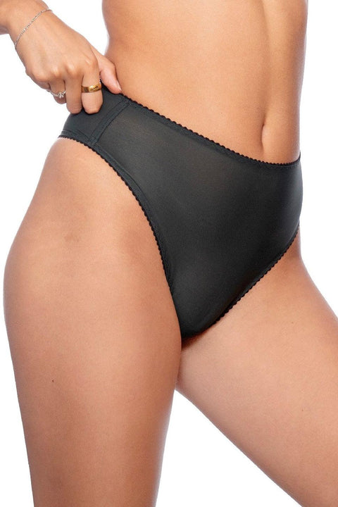 MIDNIGHT mesh high waist thong